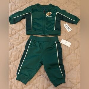 Old Navy Dark Green Kids Football Track Jacket & Pants Set